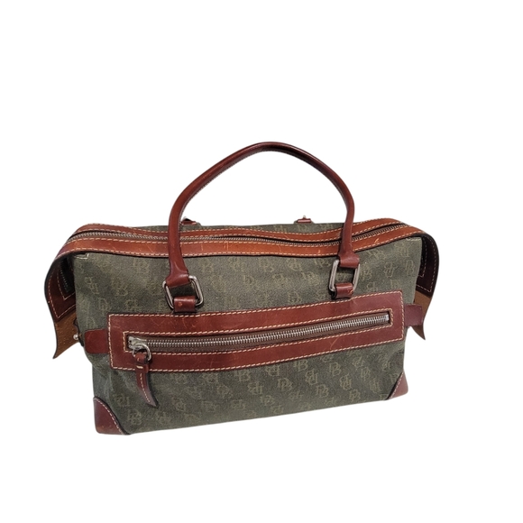 Dooney Bourke Anniversary Signature Double Cargo Pocket Satchel Handbag Purse DB - Picture 2 of 7